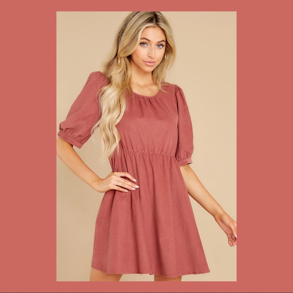 Red Dress Boutique Mauve Puff Sleeve Dress